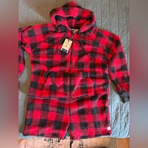 NWT Chubbies Red and Black Buffalo Check Chubbsie Onesie
